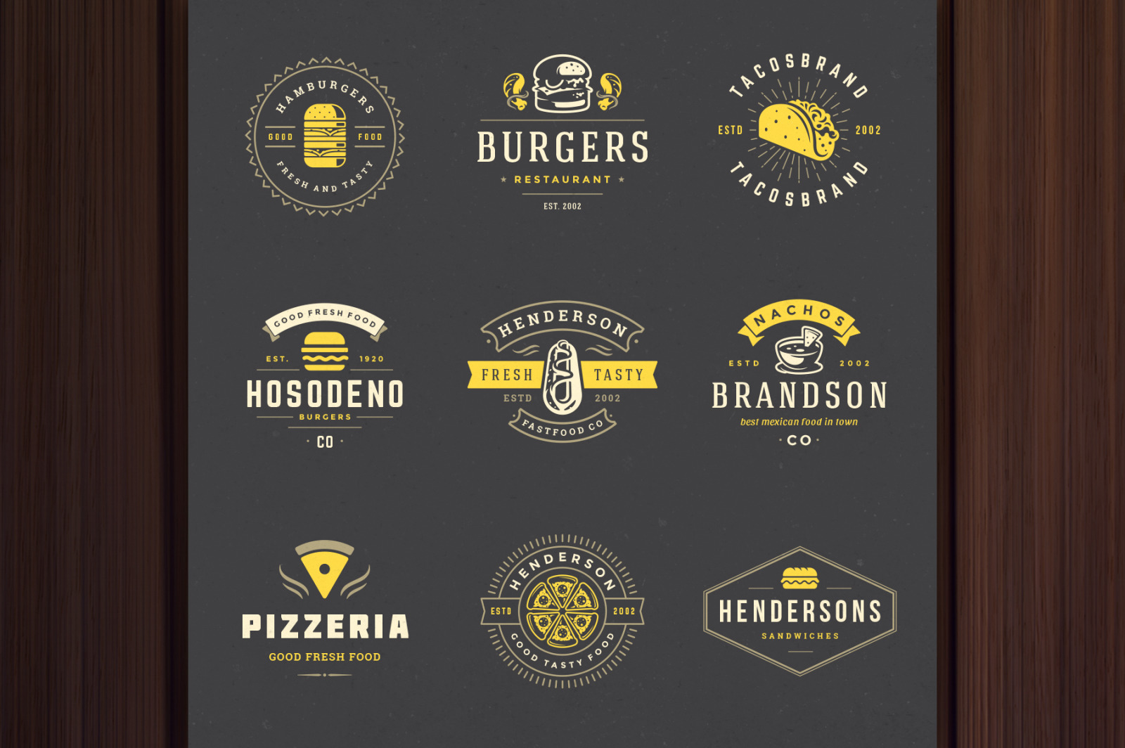 36 Fast Food Logos and Badges 36 Fast Food Logos and Badges