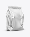 Glossy Metallic Food Bag Mockup - Half Side View