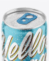 Metallic Drink Can With Condensation Mockup