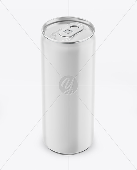 Metallic Drink Can With Matte Finish Mockup