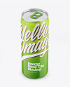 Metallic Drink Can With Matte Finish Mockup