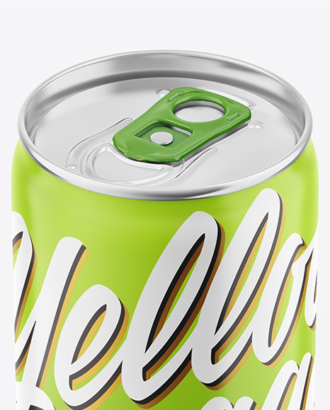 Metallic Drink Can With Matte Finish Mockup