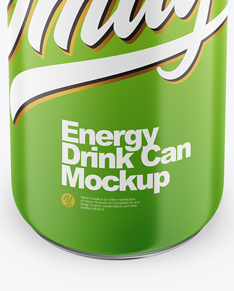 Metallic Drink Can With Matte Finish Mockup