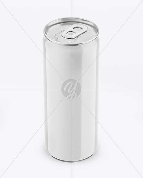 Metallic Drink Can With Glossy Finish Mockup