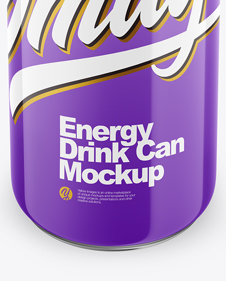 Metallic Drink Can With Glossy Finish Mockup