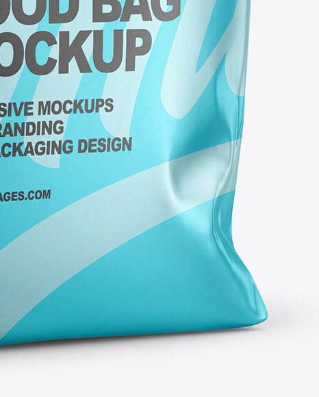 Matte Metallic Food Bag Mockup - Half Side View