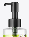 Clear Cosmetic Bottle with Pump Mockup Clear Cosmetic Bottle with Pump Mockup