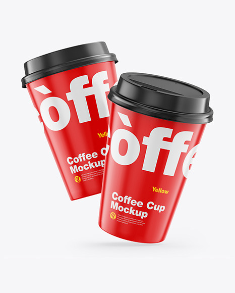 Glossy Coffee Cups Mockup