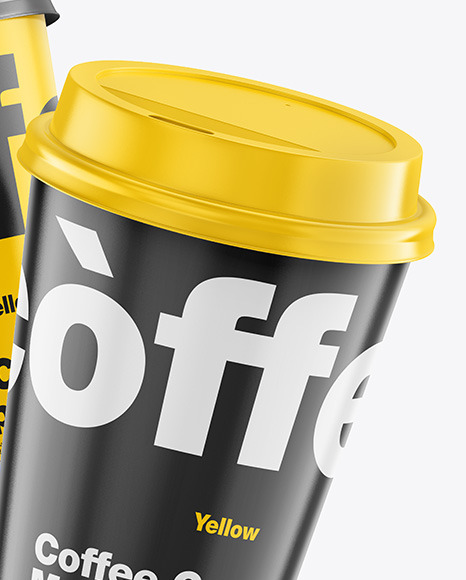 Glossy Coffee Cups Mockup