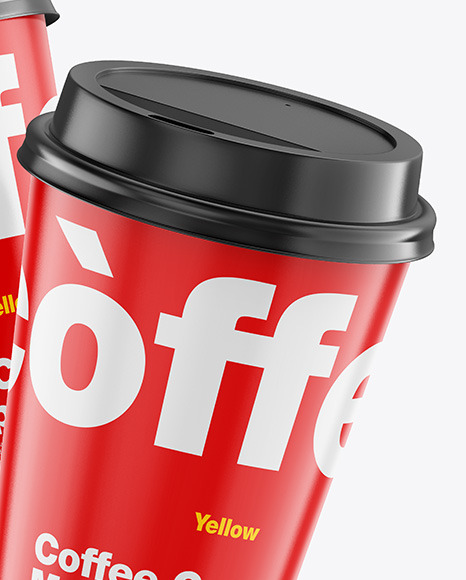 Glossy Coffee Cups Mockup