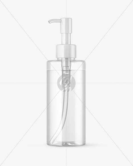 Clear Cosmetic Bottle with Pump Mockup