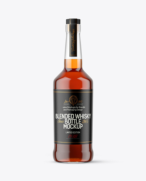 Clear Glass Bottle with Whisky Mockup - Ireland Mockups