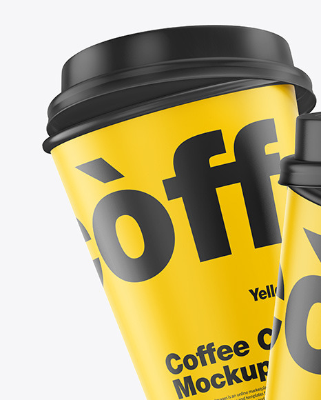 Matte Coffee Cups Mockup