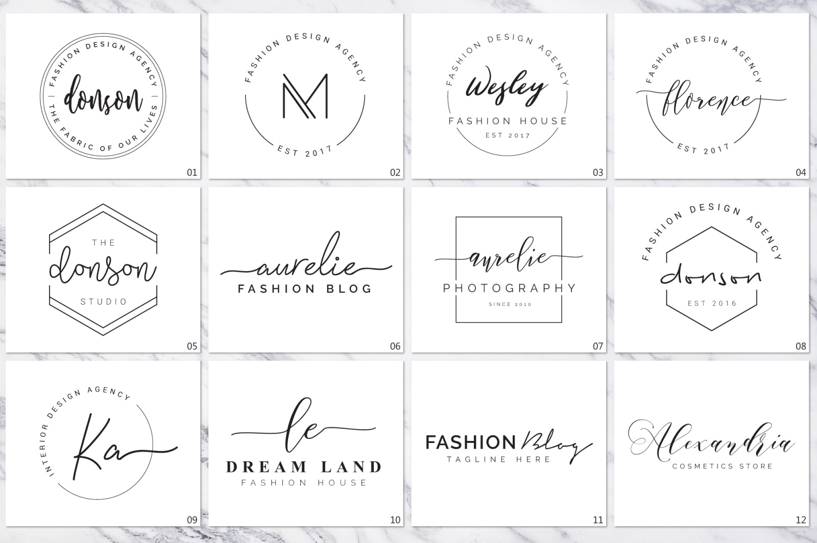 120 Elegant Branding Logo Pack