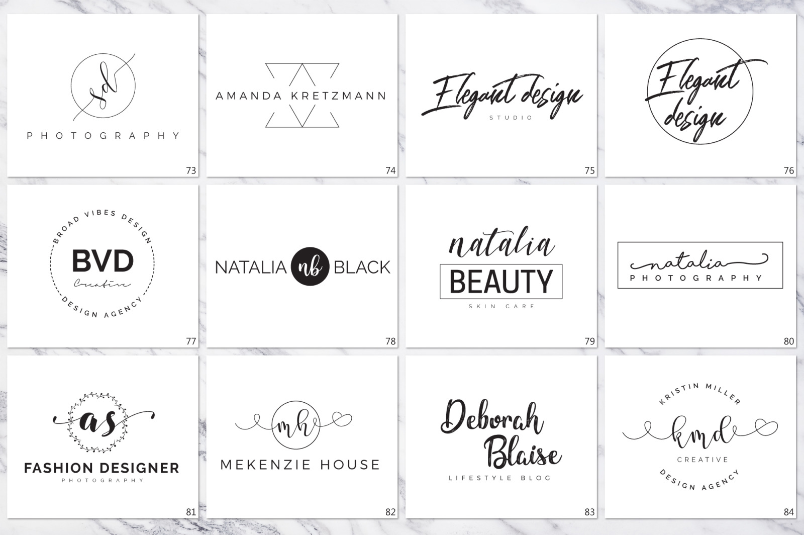 120 Elegant Branding Logo Pack