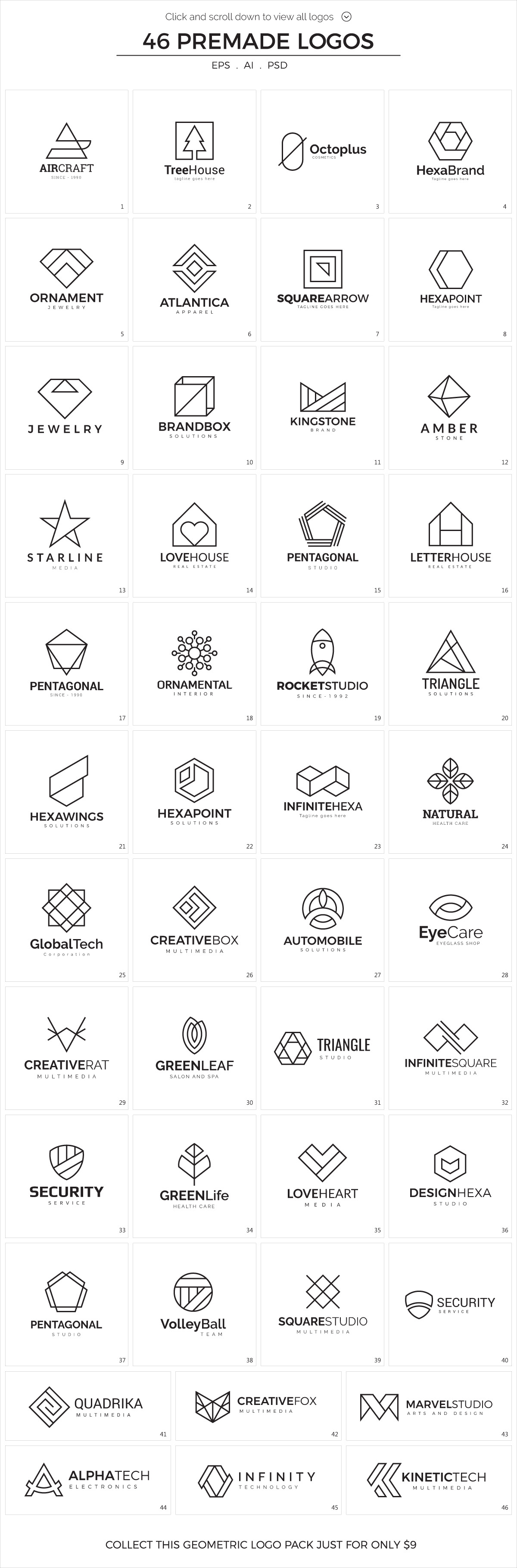 110 Geometric Logo Pack 110 Geometric Logo Pack