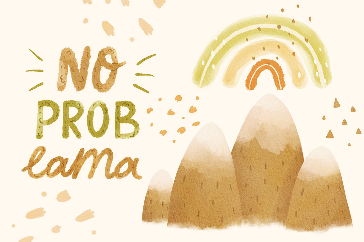Watercolor lamas clipart set. Cute animals. Alpacas, llamas Watercolor lamas clipart set. Cute animals. Alpacas, llamas
