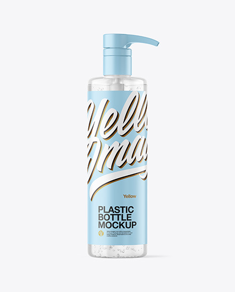 Clear Plastic Bottle with Pump Mockup