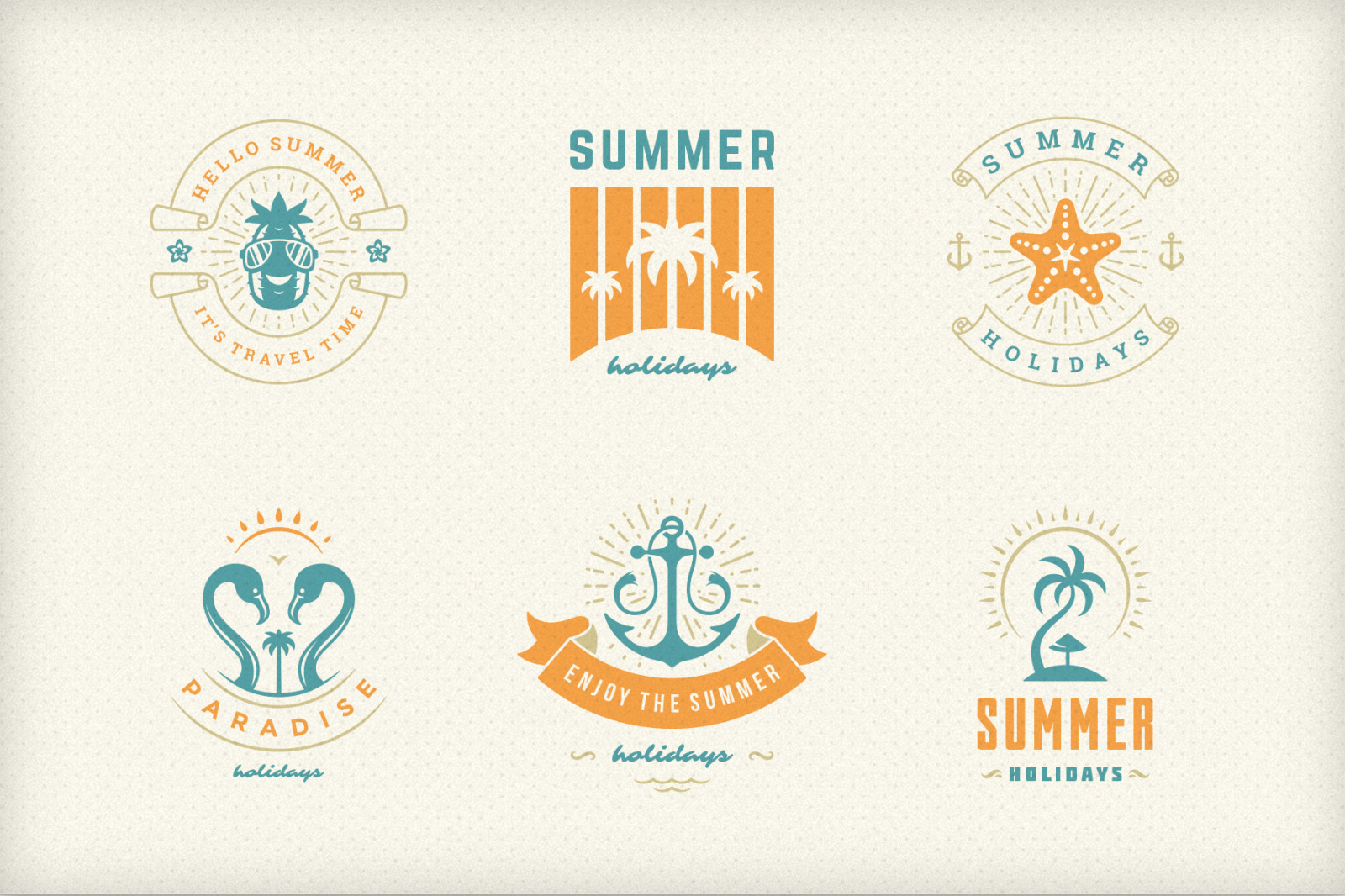 Summer Holidays Emblems & Badges Summer Holidays Emblems & Badges