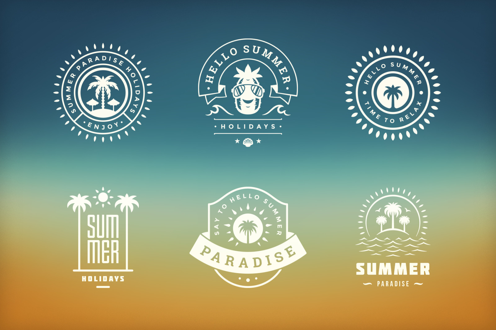 Summer Holidays Emblems & Badges Summer Holidays Emblems & Badges