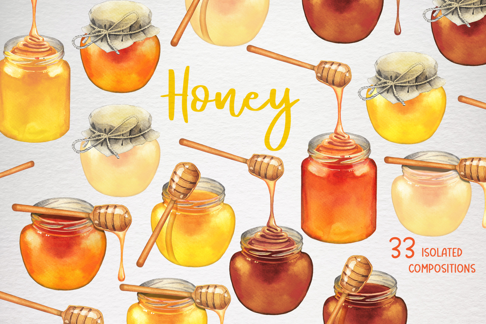 Watercolor honey collection Watercolor honey collection