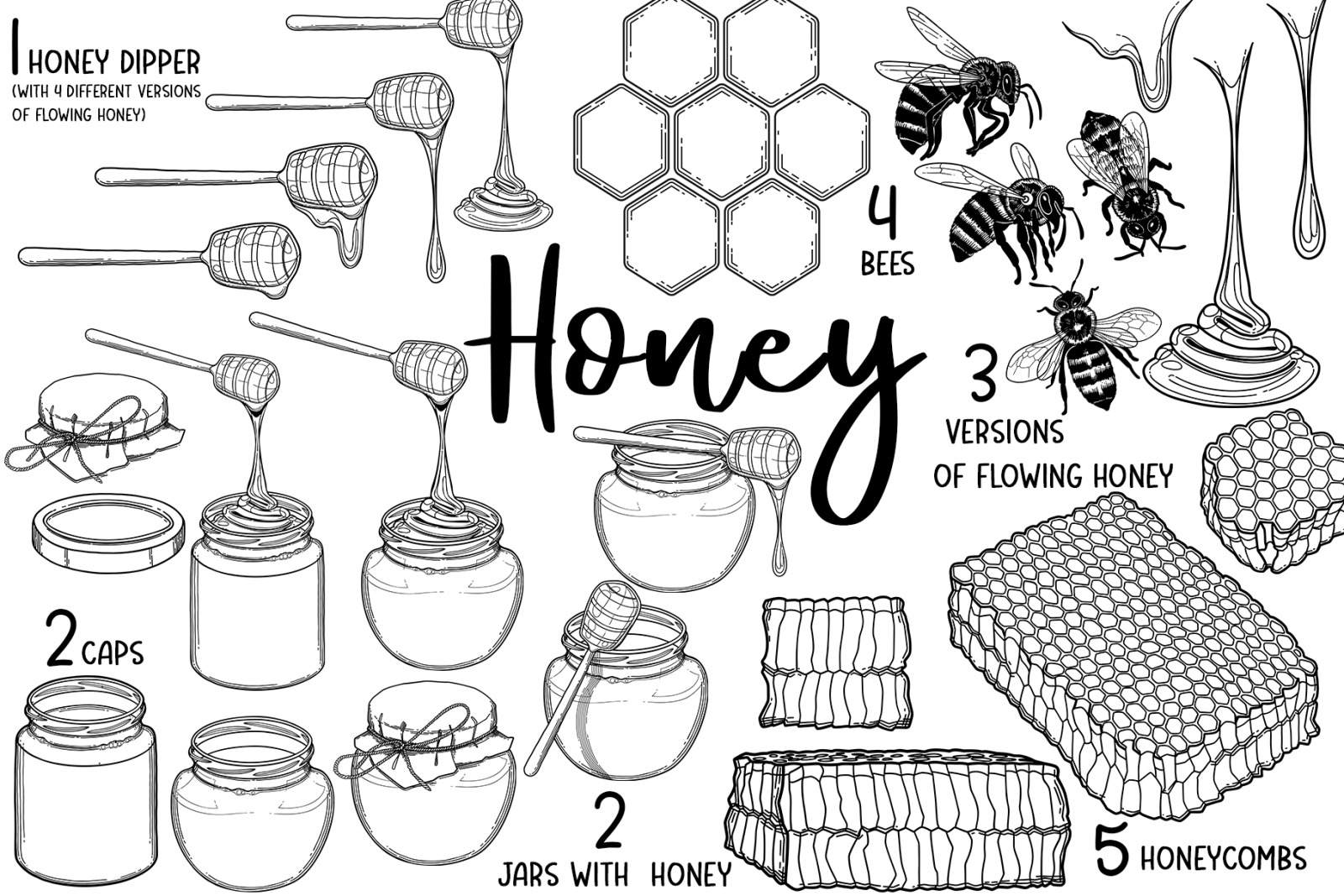 Graphic honey - vector collection Graphic honey - vector collection