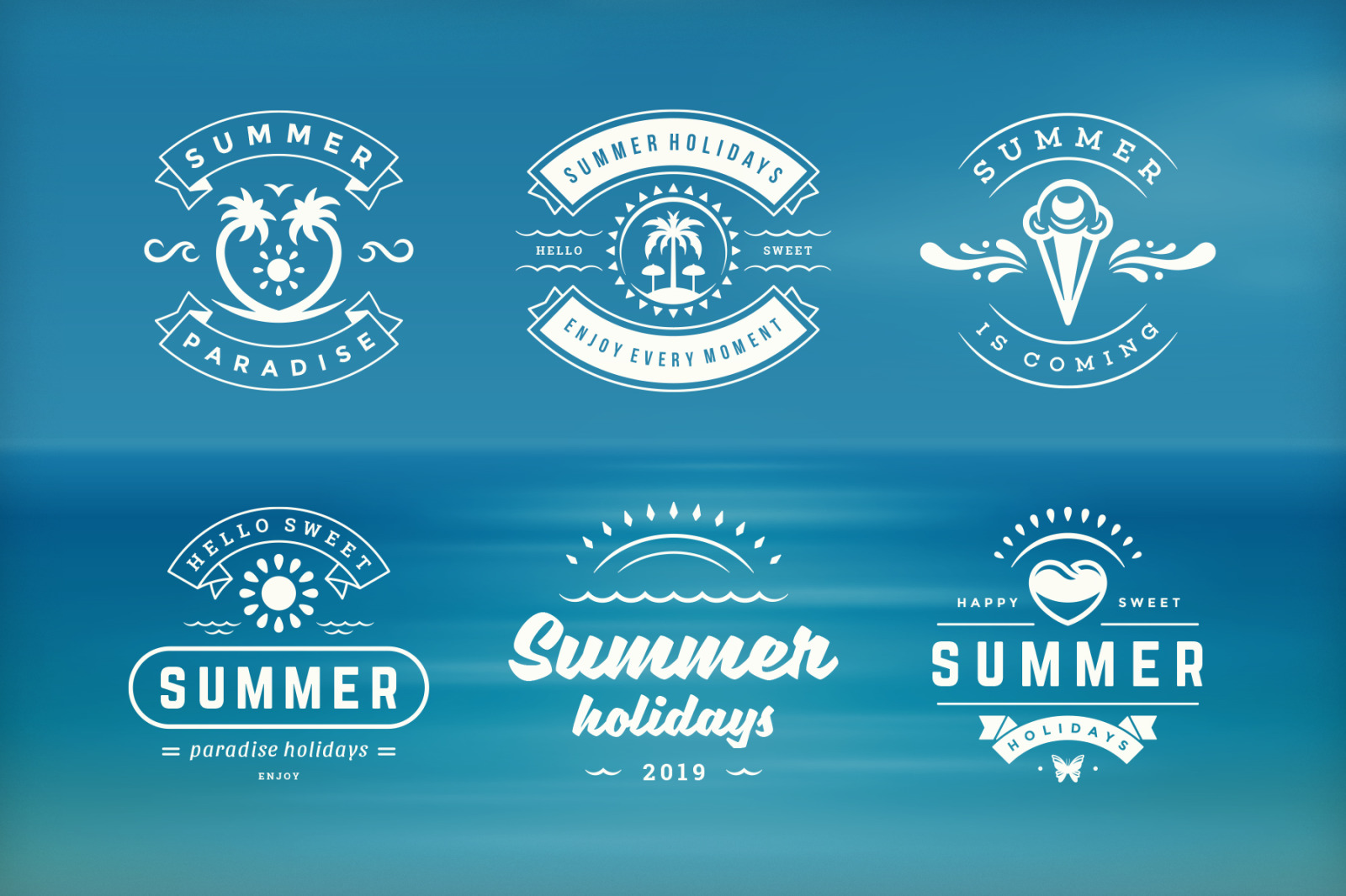 Summer Holidays Emblems & Badges Summer Holidays Emblems & Badges