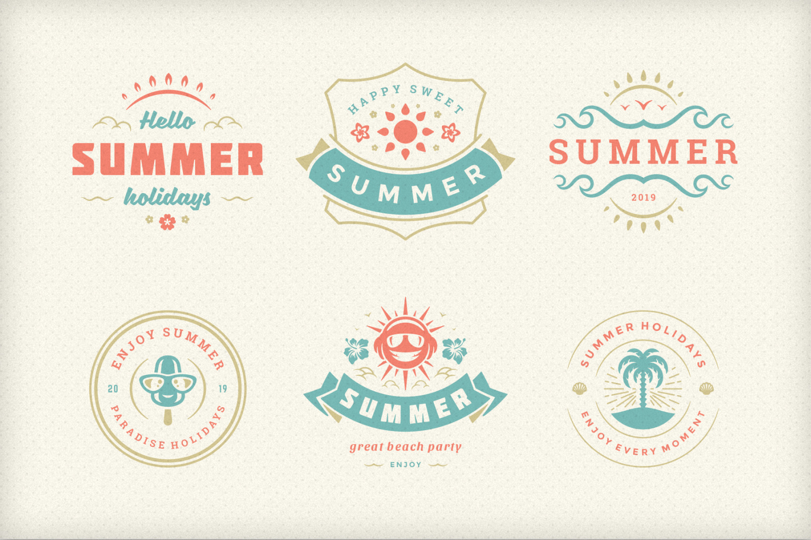 Summer Holidays Emblems &amp; Badges