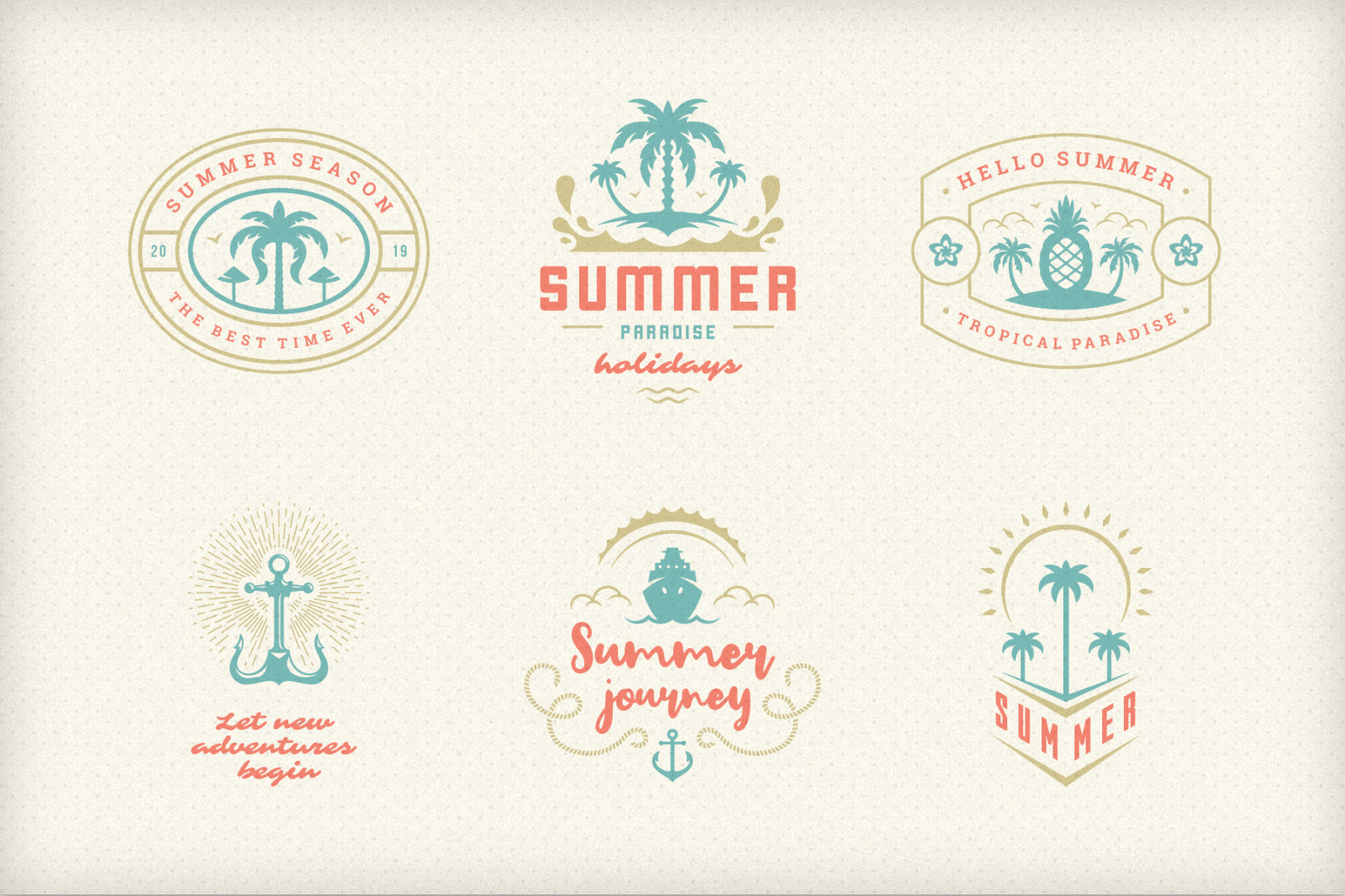 Summer Holidays Emblems & Badges Summer Holidays Emblems & Badges