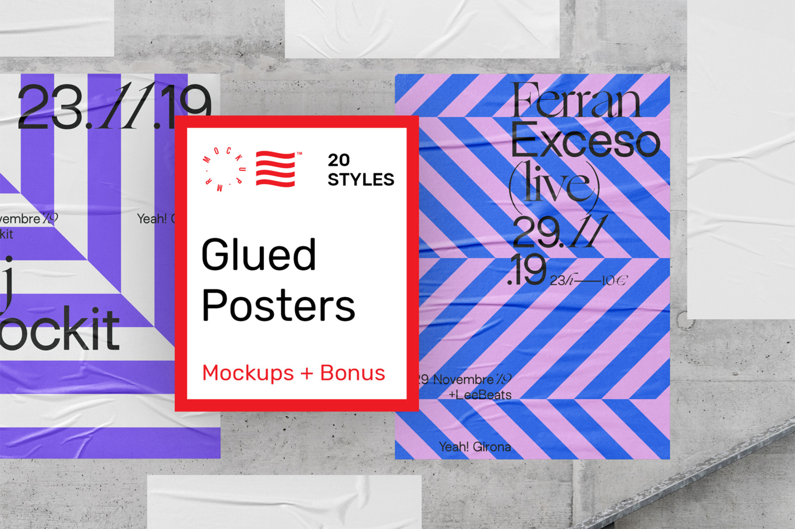 Glued Poster Mockups