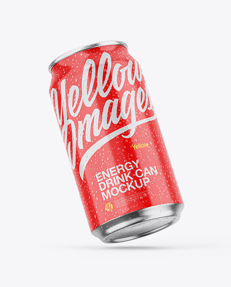 Metallic Can W Glossy Finish Mockup - Metallic+Can+W+Glossy+Finish+Mockup+In+Can+Mockups+On+Yellow