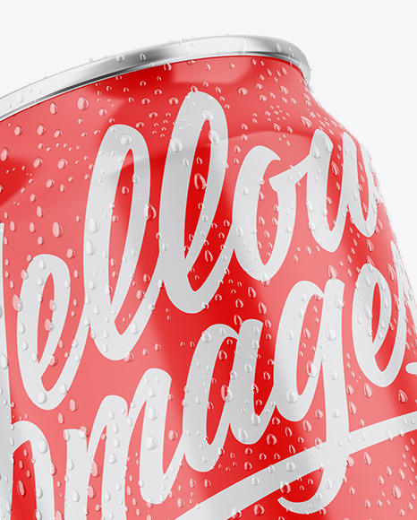 Metallic Can W/ Glossy Finish Mockup