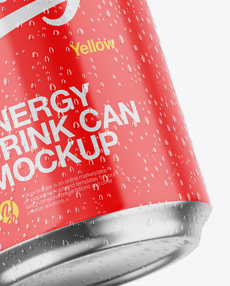 Metallic Can W/ Glossy Finish Mockup