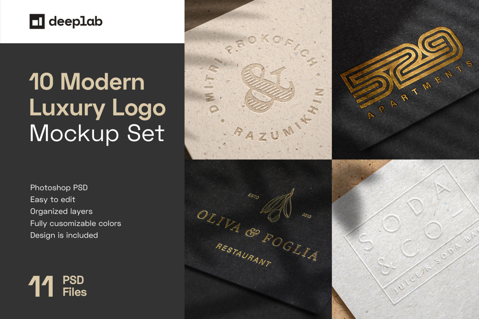 Modern Luxury Logo Mockup Set 2