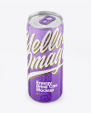 Metallic Drink Can With Glossy Finish And Condensation Mockup