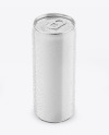 Metallic Drink Can With Matte Finish And Condensation Mockup