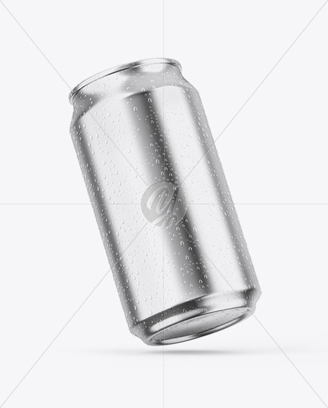 Glossy Metallic Can Mockup