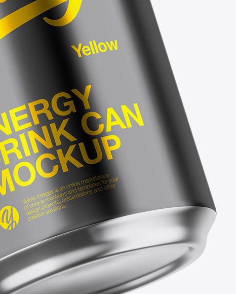 Glossy Metallic Can Mockup