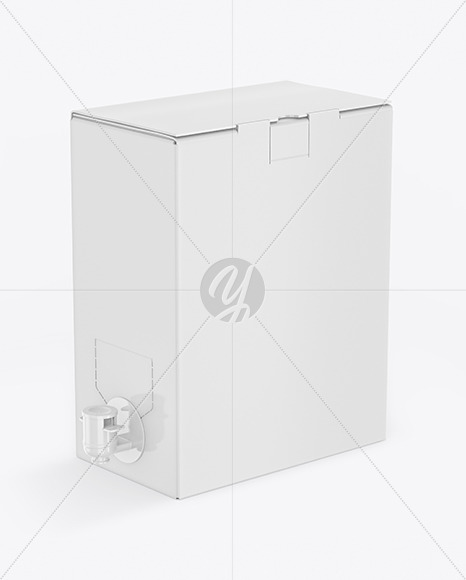 Glossy Paper Box with Wine Mockup