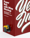 Glossy Paper Box with Wine Mockup