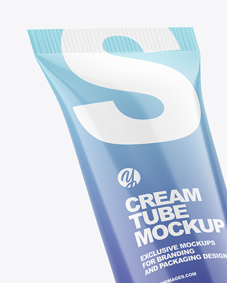 Opened Glossy Cosmetic Tube Mockup