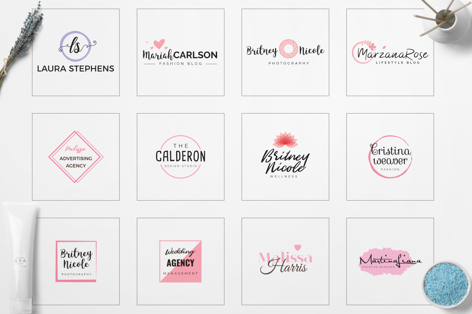 Feminine Minimal Branding Logo Pack