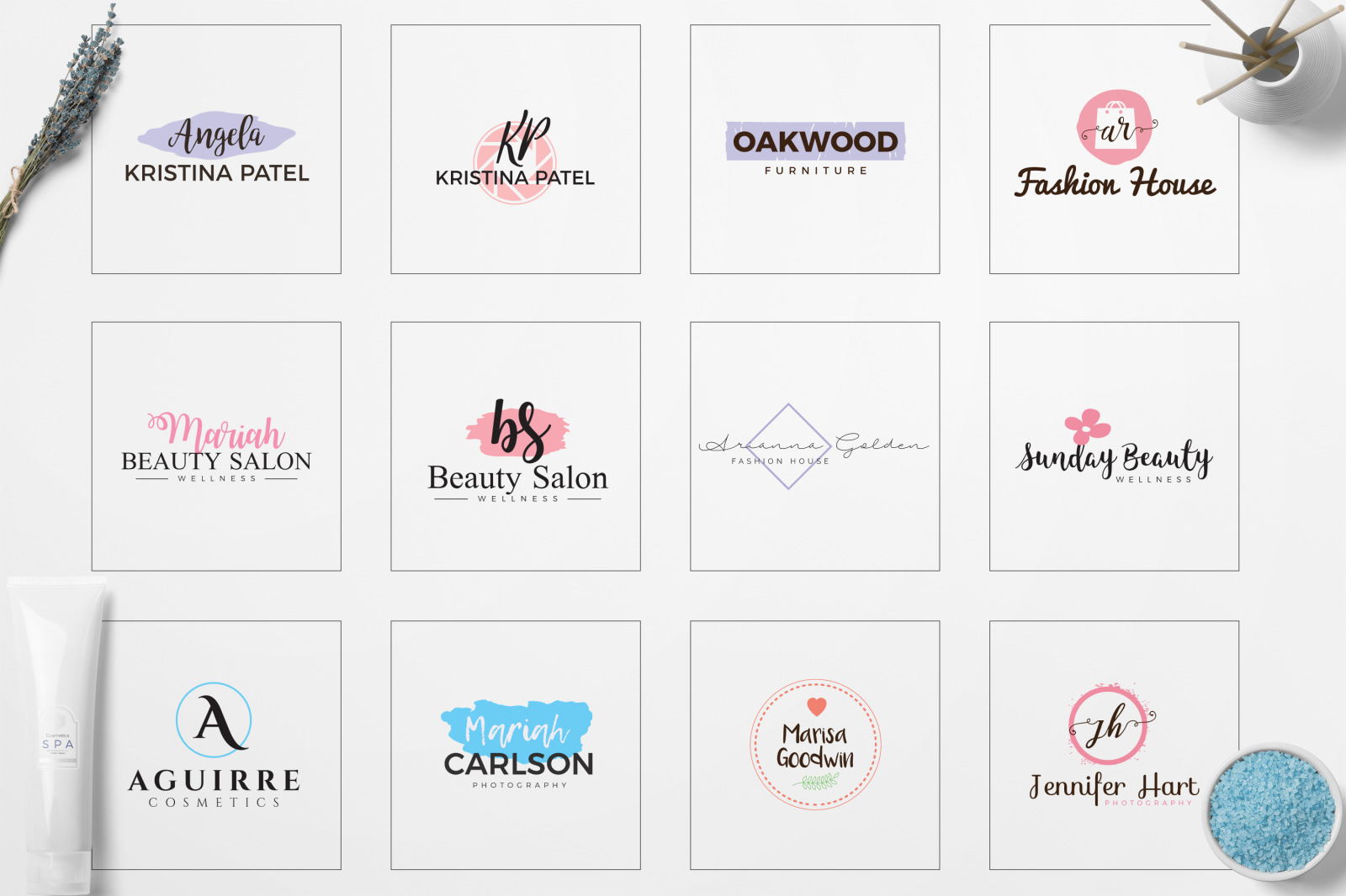 Feminine Minimal Branding Logo Pack