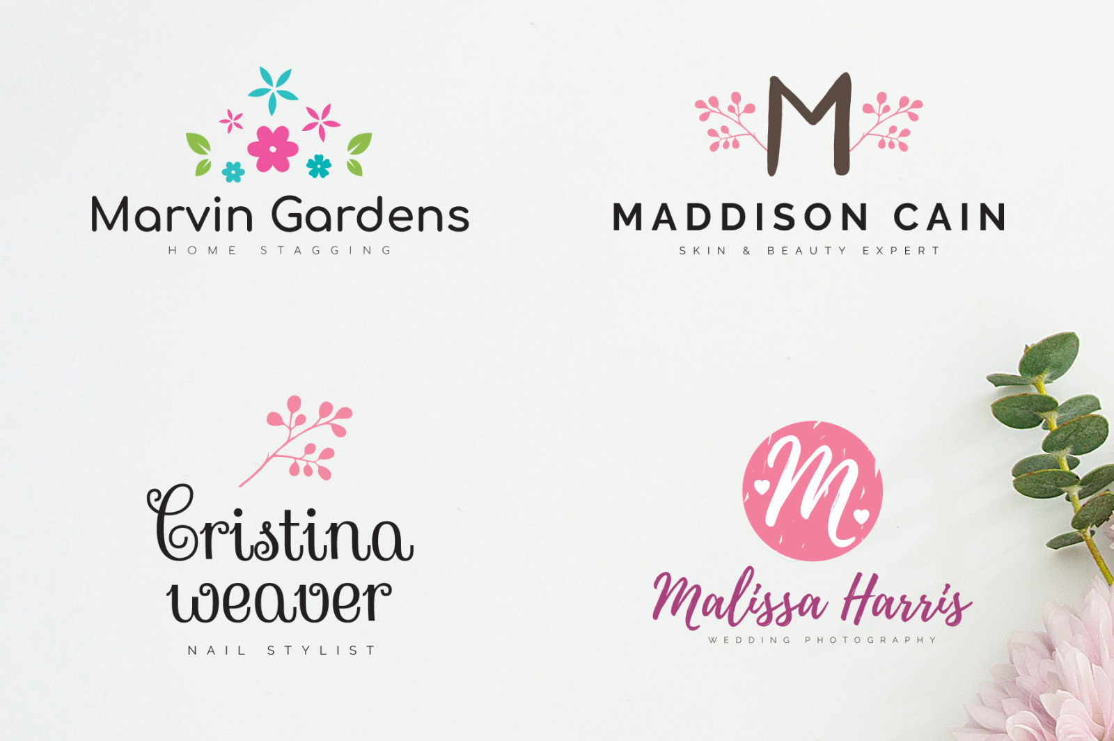 70 Elegant Floral Logo Bundle