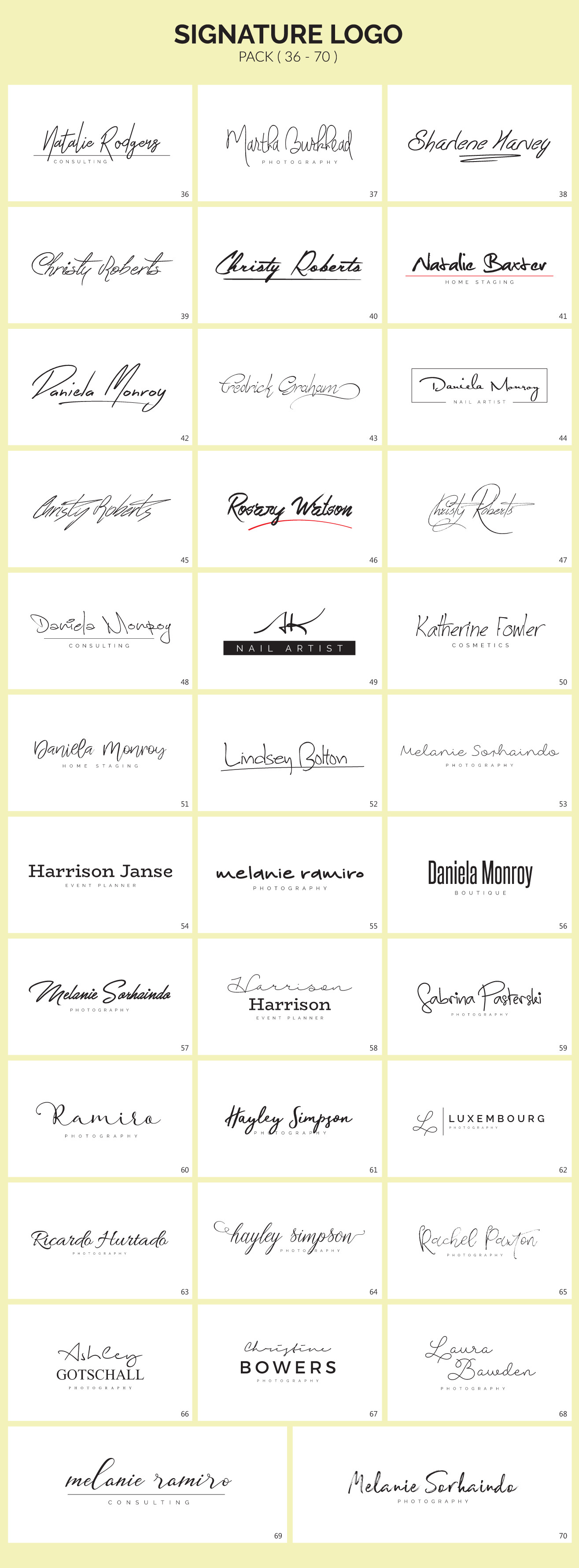 70 Signature Logo Bundle 70 Signature Logo Bundle