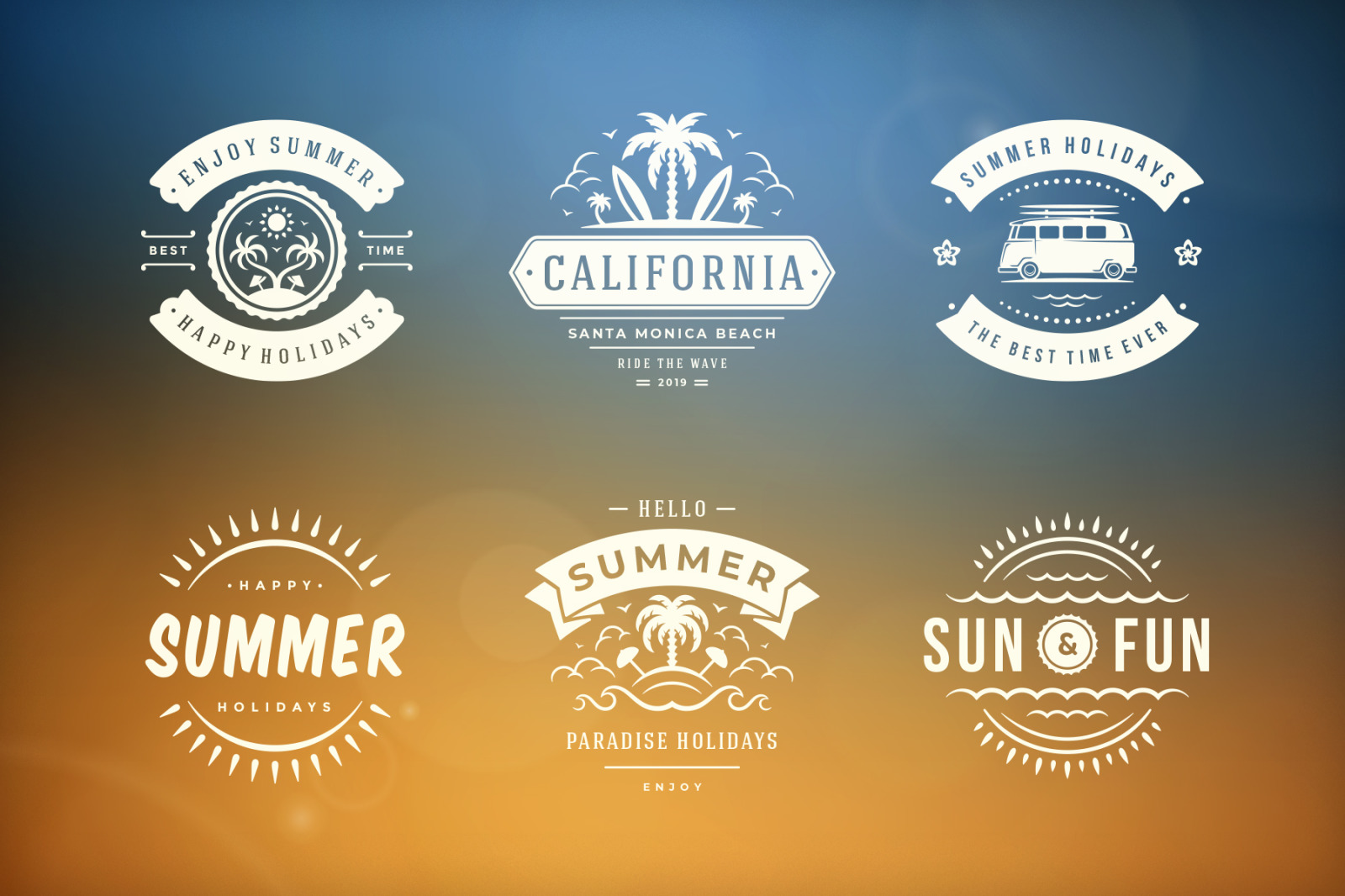 Summer Holidays Emblems & Badges Summer Holidays Emblems & Badges