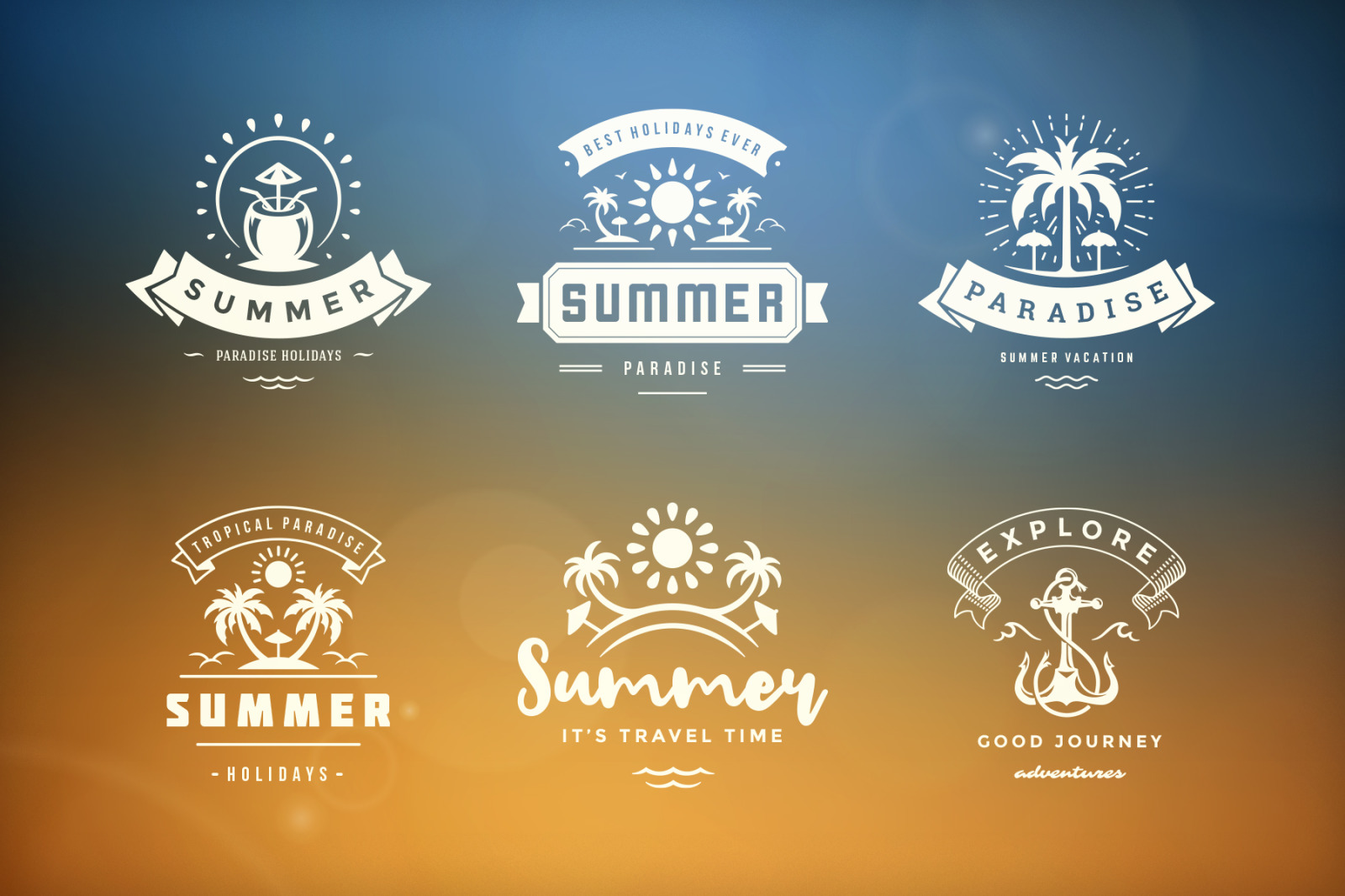 Summer Holidays Emblems & Badges Summer Holidays Emblems & Badges