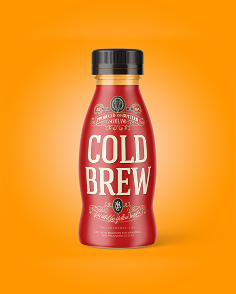 Plastic Bottle w/ Cold Brew Coffee Mockup