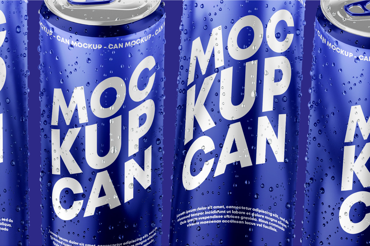 Glossy Metallic Can Mockup Set