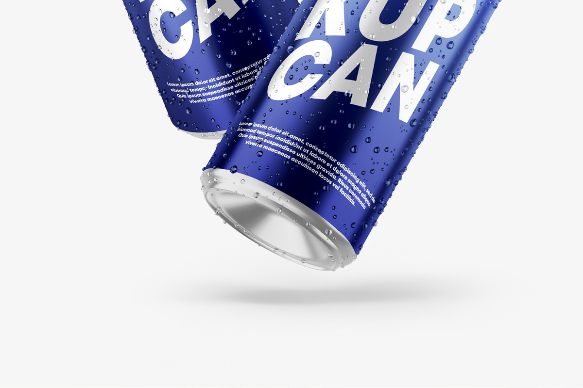 Glossy Metallic Can Mockup Set